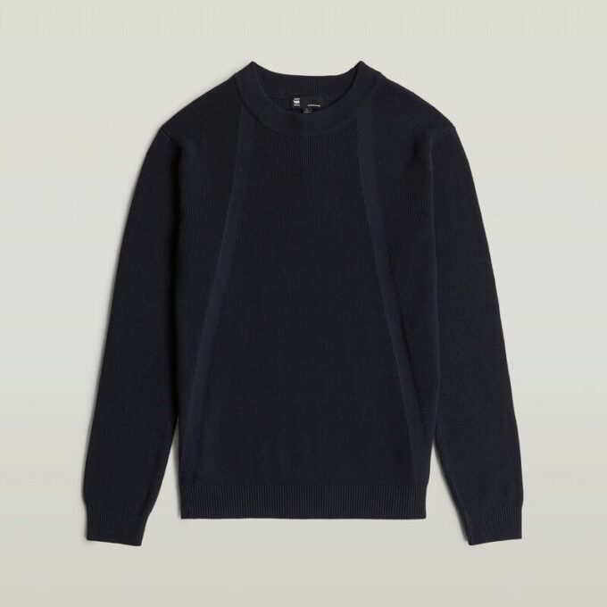 Strukturerad ribbad stickad pullover Strukturerad ribbad stickad pullover