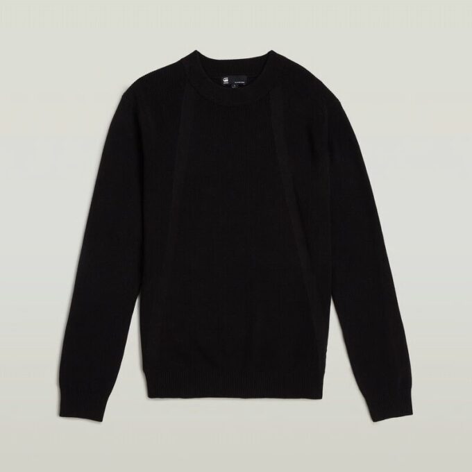 Strukturerad ribbad stickad pullover Strukturerad ribbad stickad pullover