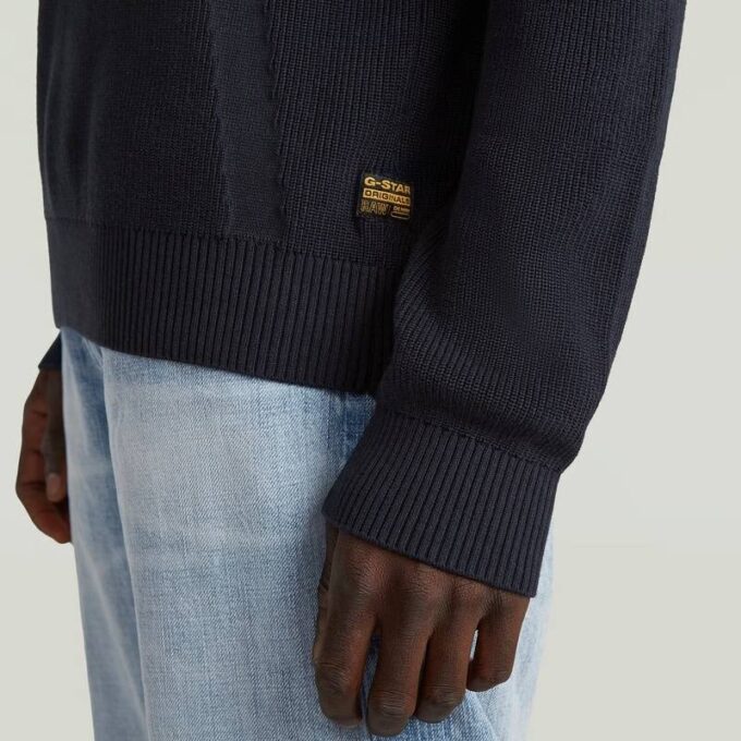 Strukturerad ribbad stickad pullover Strukturerad ribbad stickad pullover