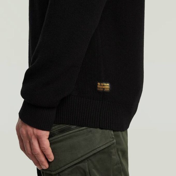 Strukturerad ribbad stickad pullover Strukturerad ribbad stickad pullover