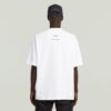 T-shirt med boxigt tryck och arkivtryck