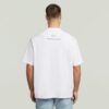 T-shirt med boxigt tryck och arkivtryck