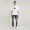 T-shirt med boxigt tryck och arkivtryck