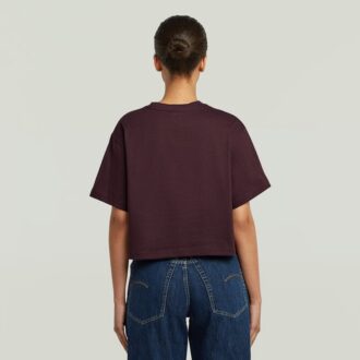 T-shirt med filtlogotyp och boxig design