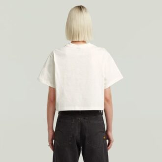 T-shirt med filtlogotyp och boxig design
