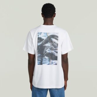 T-shirt med fototryck baktill och lös passform