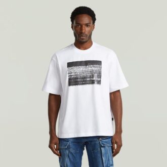 T-shirt med fototryck och lös passform