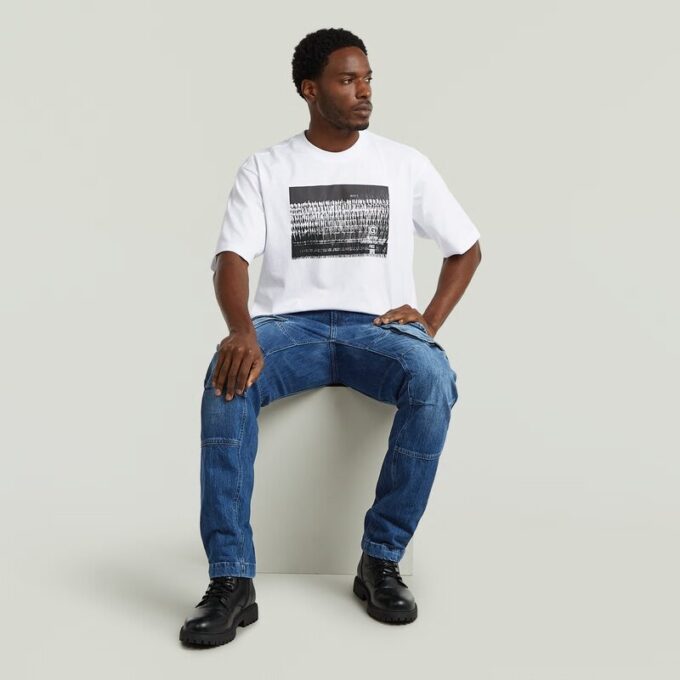 T-shirt med fototryck och lös passform