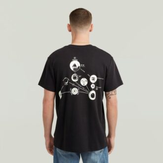 T-shirt med grafisk kant baktill T-shirt med grafisk kant baktill