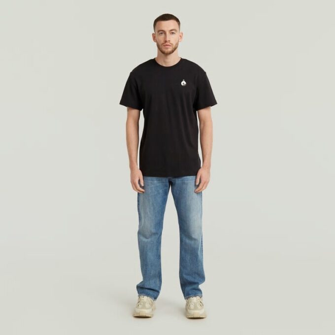 T-shirt med grafisk kant baktill