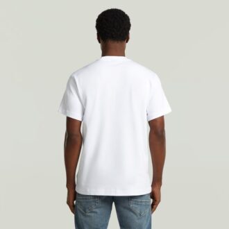 T-shirt med löst tryck och tryck på bröstet