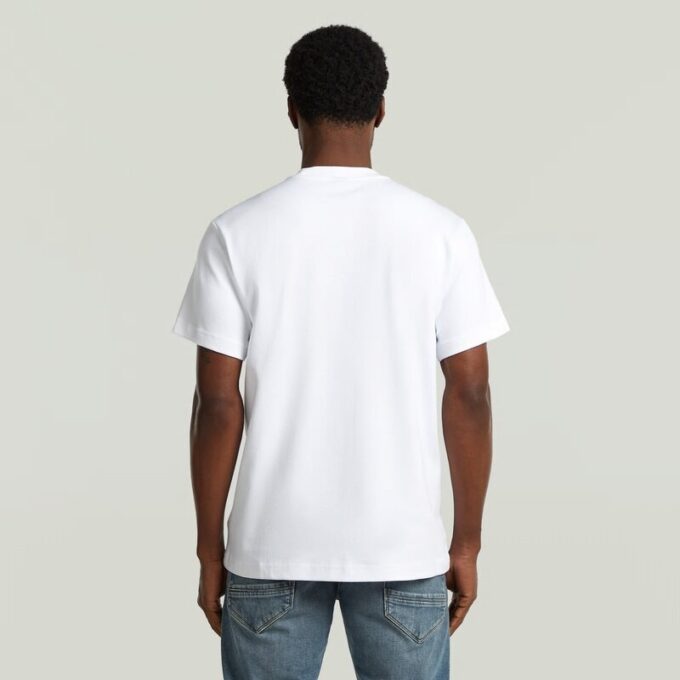 T-shirt med löst tryck och tryck på bröstet