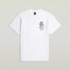 T-shirt med löst tryck och tryck på bröstet