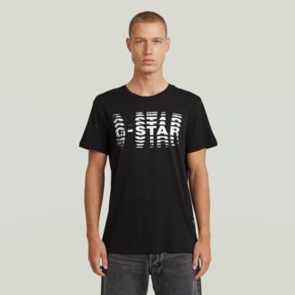 T-shirt med splittrad grafik