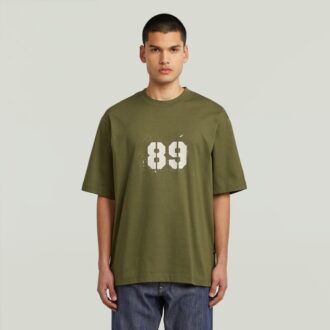 T-shirt med sprayad 89-rygg