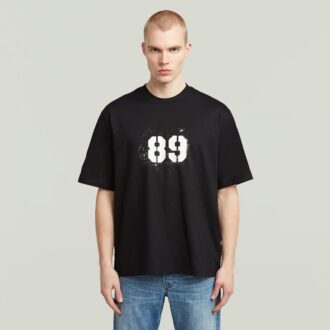 T-shirt med sprayad 89-rygg T-shirt med sprayad 89-rygg