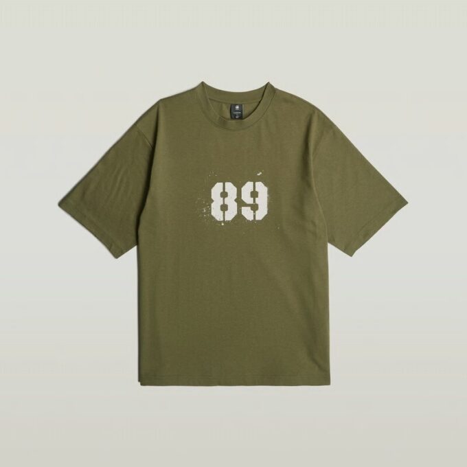 T-shirt med sprayad 89-rygg T-shirt med sprayad 89-rygg