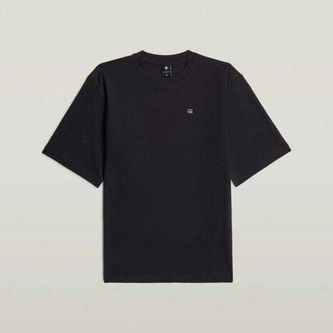 T-shirt med strukturerad logotyp på bröstet