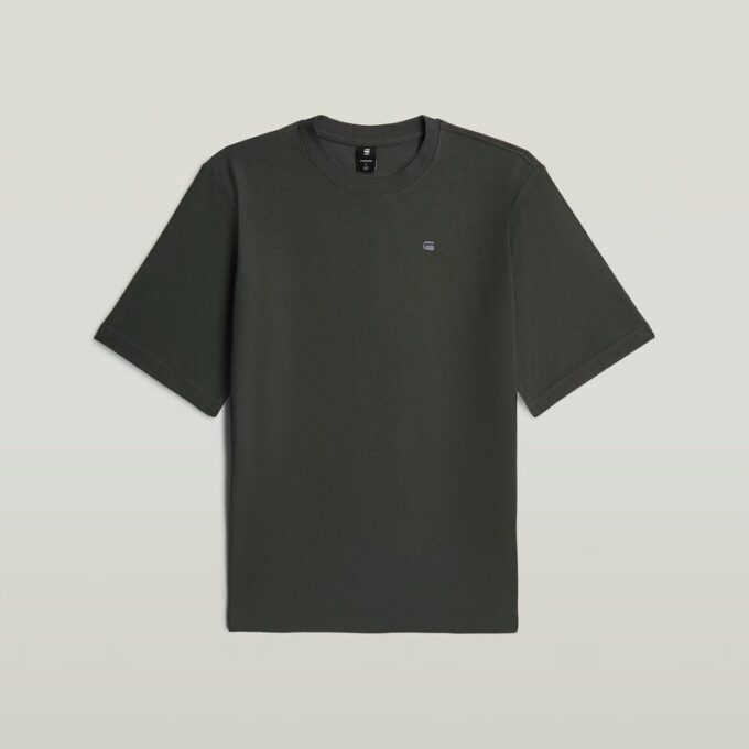 T-shirt med strukturerad logotyp på bröstet