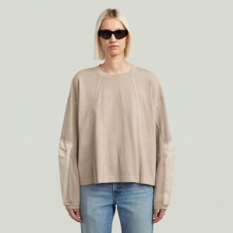 T-shirt med tvättad 3D-mix och överdimensionerad design
