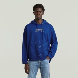 Text Splatters Avslappnad Hoodie