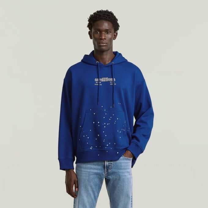 Text Splatters Avslappnad Hoodie Text Splatters Avslappnad Hoodie