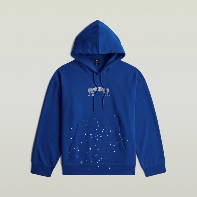 Text Splatters Avslappnad Hoodie Text Splatters Avslappnad Hoodie