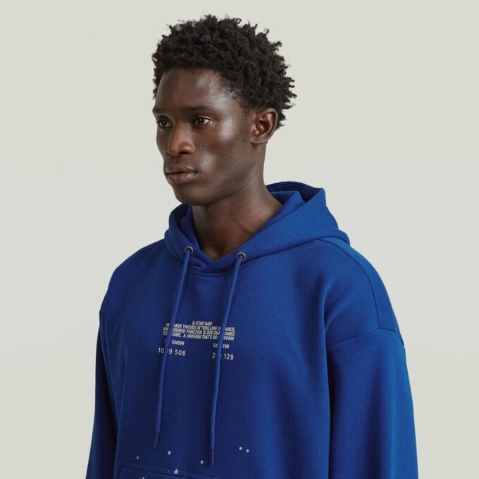 Text Splatters Avslappnad Hoodie Text Splatters Avslappnad Hoodie