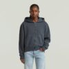 Tvättad Hoodie med Dragkedja och Avslappnad Tröja Tvättad Hoodie med Dragkedja och Avslappnad Tröja
