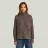 Tvättad lös sköldpaddsstickad pullover Tvättad lös sköldpaddsstickad pullover