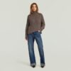 Tvättad lös sköldpaddsstickad pullover Tvättad lös sköldpaddsstickad pullover