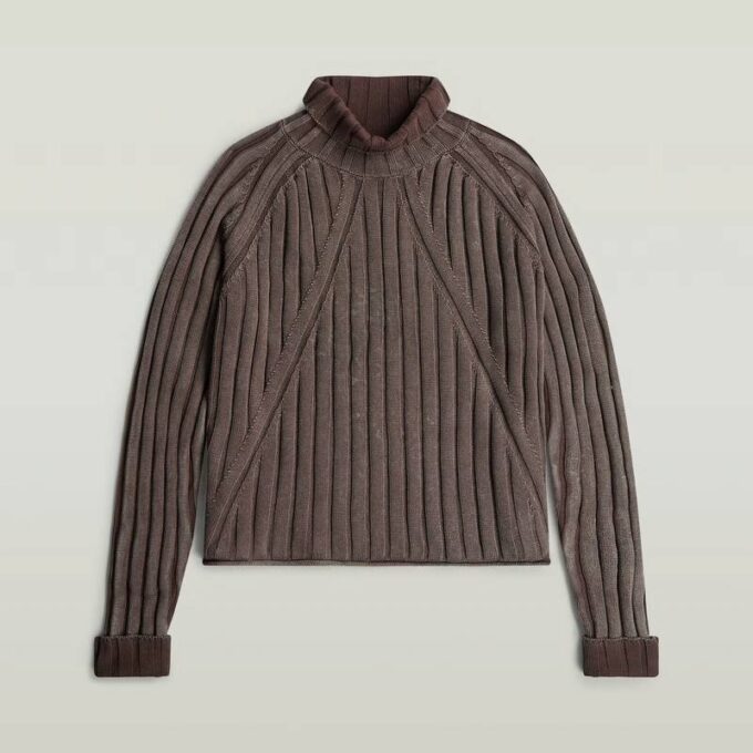 Tvättad lös sköldpaddsstickad pullover Tvättad lös sköldpaddsstickad pullover