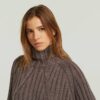 Tvättad lös sköldpaddsstickad pullover Tvättad lös sköldpaddsstickad pullover