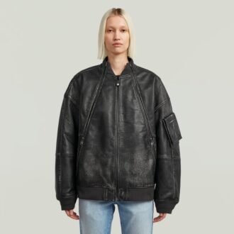 Unisex lädermakroballongbomber