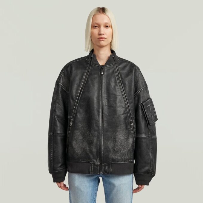 Unisex lädermakroballongbomber Unisex lädermakroballongbomber