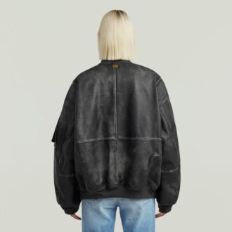 Unisex lädermakroballongbomber