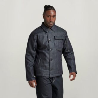Vadderad denimjacka med däck Vadderad denimjacka med däck