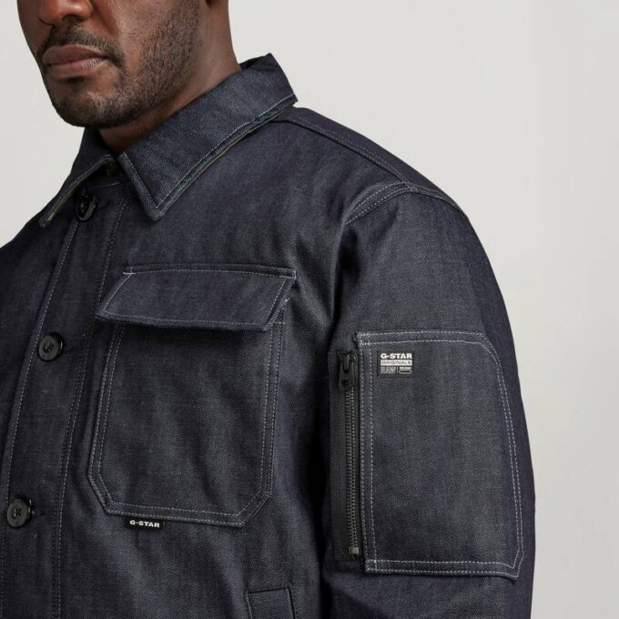 Vadderad denimjacka med däck Vadderad denimjacka med däck