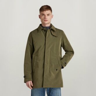 Vadderad trenchcoat med verktygsmaterial