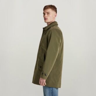 Vadderad trenchcoat med verktygsmaterial