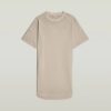 Överfärgad lös t-shirtklänning med sadelärm Överfärgad lös t-shirtklänning med sadelärm