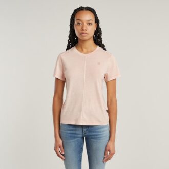 Överfärgad t-shirt med sömmar framtill