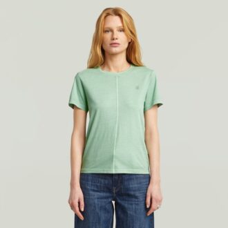 Överfärgad t-shirt med sömmar framtill