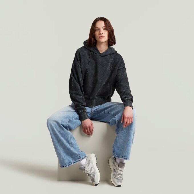 Washed A Line Script Hoodie Washed A Line Script Hoodie